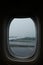 Rainy weather plane view