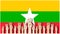 Raise 3 fingers.Demand democracy  Myanmar.Banner modern Idea and Concept