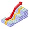 Raise dividend icon, isometric style