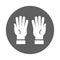 Raise, hand, gesture icon. Gray vector graphics