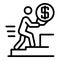 Raise money icon, outline style