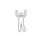 raise one\'s hands icon. Element of people celebrating for mobile concept and web apps. Thin line icon for website design and deve
