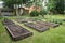 Raised beds in vegetable garden