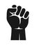 Raised clenched fist protest symbol icon. Freedom, justice, solidarity symbol