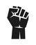 Raised clenched fist protest symbol icon. Freedom, justice, solidarity symbol