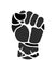 Raised clenched fist protest symbol icon. Freedom, justice, solidarity symbol