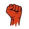 Raised Fist Icon. Hand Protest Strike Fight. Vector