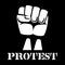 Raised fist, sign of protest and revolution