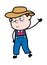 Raised Hand Farmer cartoon