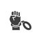Raised hand with handcuff vector icon
