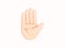 Raised hand icon. Hand gesture emoji vector