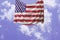 Raised United States Flag USA, Symbol of American People`s Patriotism