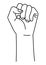 Raised Womans Fist. Vector element for protest posters.