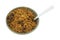 Raisin Bran Dry In Bowl With Spoon On A White Background