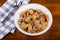 Raisin and Bran Flake Cereal with Milk