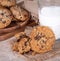 Raisin Nut Oatmeal Cookies and Glass of Milk