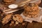 Raisin Pecan Oatmeal Cookies on a Rustic Wooden Surface