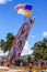 Raising a giant kite with flags, All Saints\' Day, Guatemala
