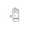 Raising hands to celebrate line art vector icon for apps and websites emoji icons