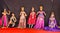 Rajasthani dolls used for puppet show on stage at Rajasthan India