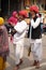 Rajasthani men wearing traditional red turban in the sacred town of Pushkar, India