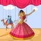 Rajasthani Puppet doing Ghoomar folk dance of Rajasthan, India