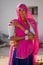 Rajasthani woman with sari and ornaments