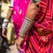 Rajasthani womens hands with traditional silver bracelets