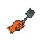 Rake hand garden gardening tool icon. Vector graphic