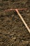 Rake in the soil, gardening/agricultural working tool