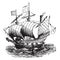 Ralegh Ship, vintage illustration