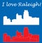 Raleigh, North Carolina, city silhouette