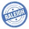 RALEIGH text on blue round grungy stamp