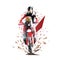 Rally motorcycle racing, low polygonal isolated vector illustration, front view bike. Desert rally adventure logo