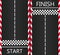 Rally races track with road marking. Car or karting sport racing road background with start and finish line checkered borders