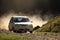 Rally racing on dust gravel