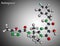 Raltegravir, RAL molecule. It is antiretroviral medication, used to treat HIV, AIDS. Molecular model