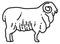 Ram icon. Farm livestock symbol. Domestick animal