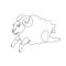 The ram is jumping. Continuous line. Vector illustration in a minimalistic style.