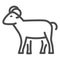 Ram line icon, livestock concept, sheep sign on white background, silhouette of ram icon in outline style for mobile