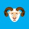 Ram OMG scared face avatar. sheep Oh my God emoji. Frightened