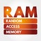 RAM - Random Access Memory acronym, technology concept background