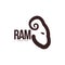 Ram, sheep, lamb head profile graphic logo template