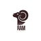 Ram, sheep, lamb head silhouette graphic logo template