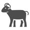 Ram solid icon, livestock concept, sheep sign on white background, silhouette of ram icon in glyph style for mobile