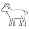 Ram thin line icon, livestock concept, sheep sign on white background, silhouette of ram icon in outline style for