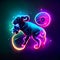 Ram zodiac sign neon sign. Astrological horoscope symbol AI Generated