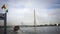 The Rama VIII Bridge is a cable stayed bridge crossing the Chao