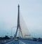 The Rama VIII bridge, main bridge for crossing the Chao Phraya river in the center of Bangkok, Thailand