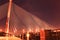 The Rama VIII bridge over the Chao Praya river at night